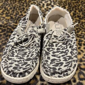 Hey Dude Gray Leopard Casual Shoes